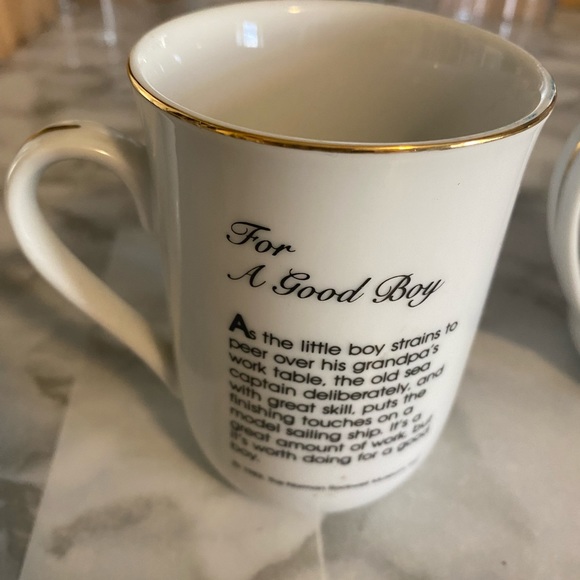 Vintage Norman Rockwell 1980s set of two mugs Boat craftsman and little boy - Picture 2 of 5